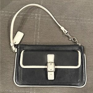 Coach Black and White Wristlet